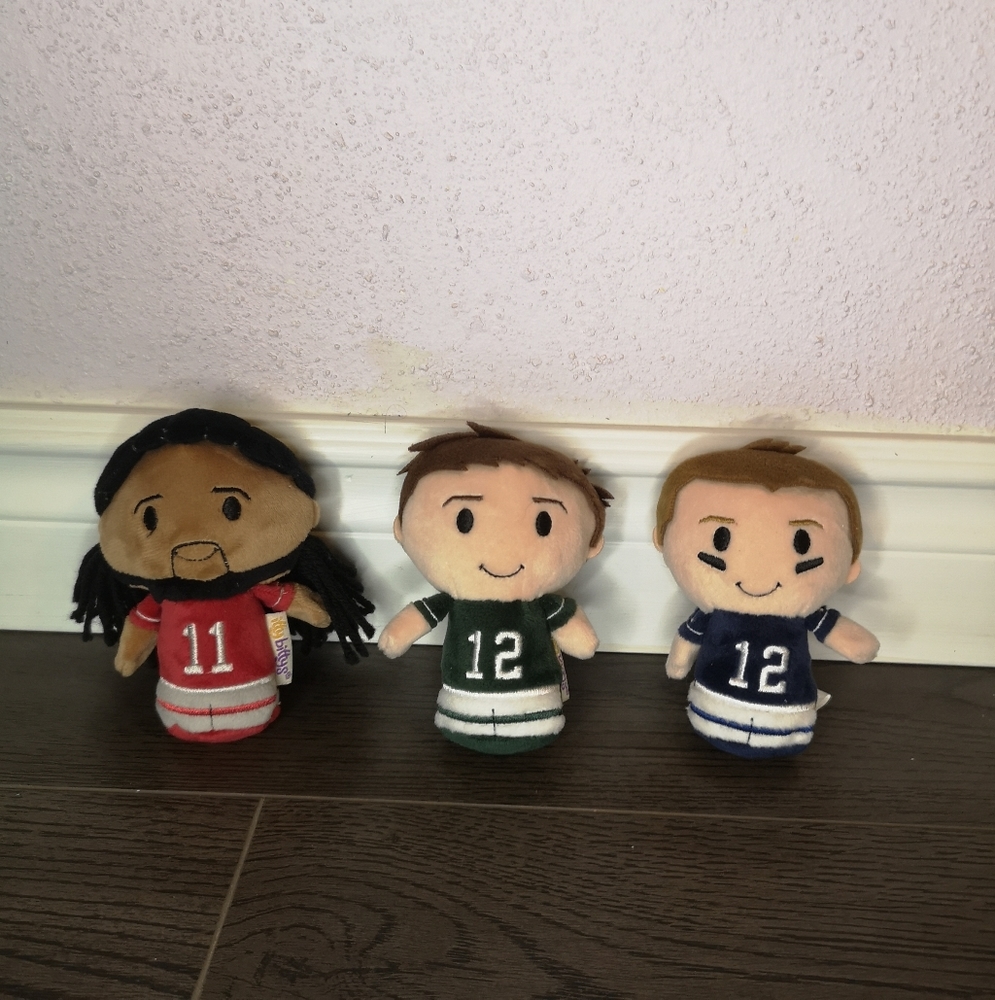 Lot Of 3 Itty Bittys Fitzgeralo, Brady, Rodgers, Hallmark 4" Toy Special Edition